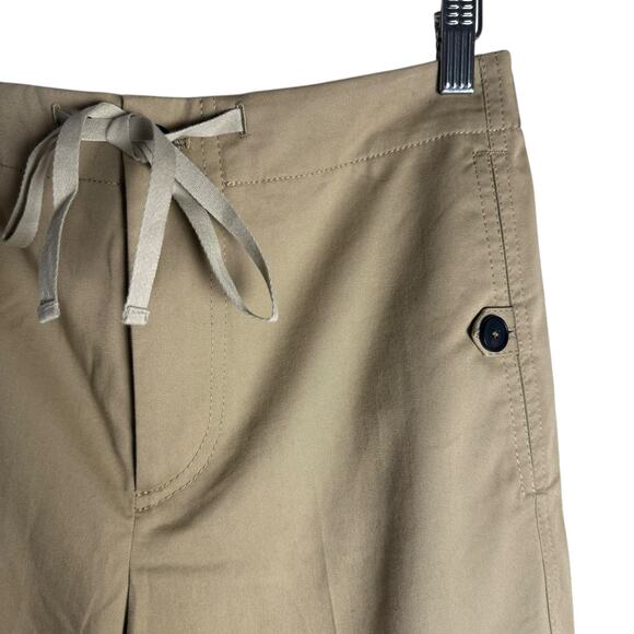 TELA Camel Gabardine Wide Leg High Rise Trousers Drawstring Waistband XS - Picture 9 of 15